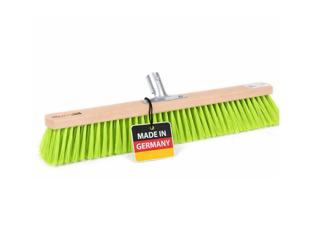 Universal Straßenbesen 40cm Breit neon grün Gartenbesen mit Metall-Stielhalter neongrüne Kunststoff-Borsten Besen Gartenfeger ohne Stiel