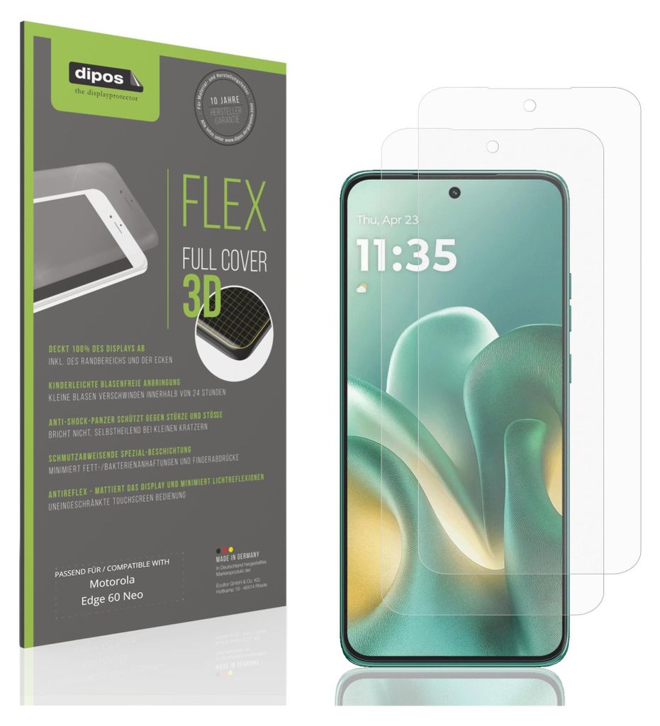 2x Full Cover Schutzfolie matt für Motorola Edge 60 Neo Produktbild 