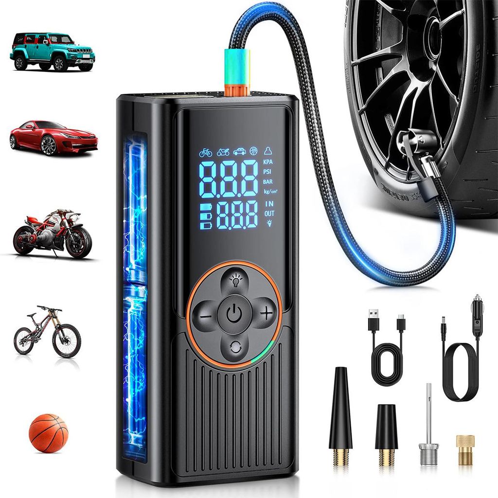Kabelloser Elektrische Luftpumpe, 8000mAh, 150PSI Tragbarer Produktbild 