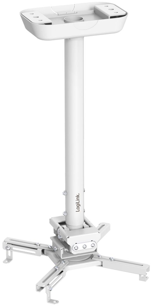 LogiLink Beamer-Deckenhalterung Armlänge: 595-895 mm weiß für flache Decken