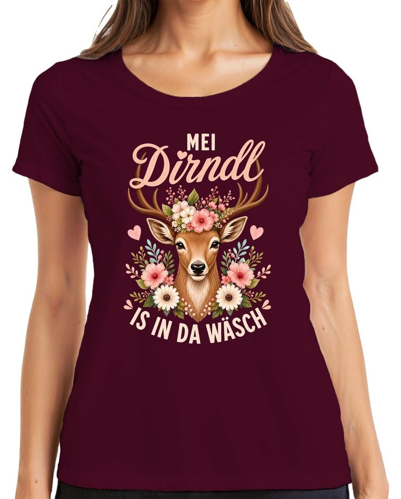 Mei Dirndl is in da Wäsch Reh Kitz Blumen Tracht Lederhose Produktbild 
