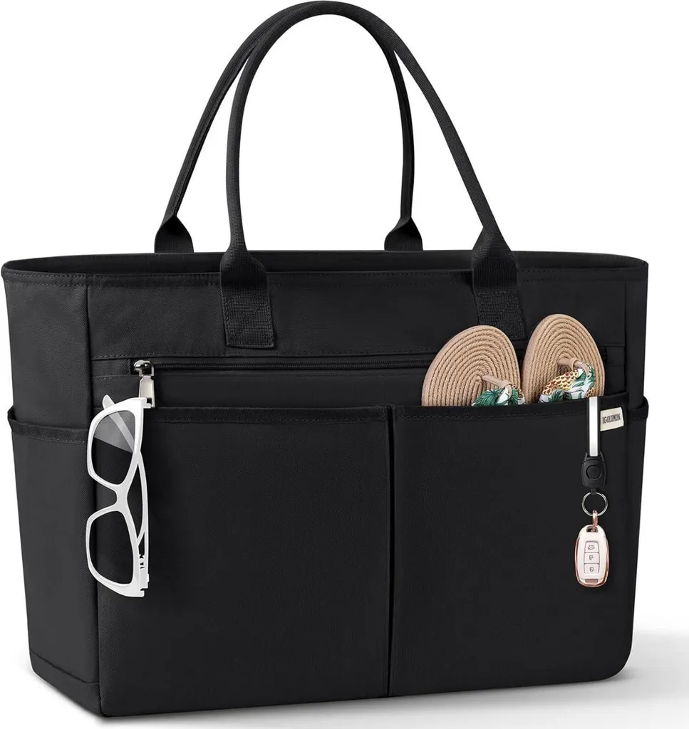Sac de plage familial pour vacances - Grand format 40L noir imperméable XXL