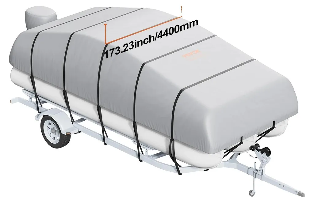 Housse pour bateau ponton imperméable 23-24 pieds x 102 pouces en gris