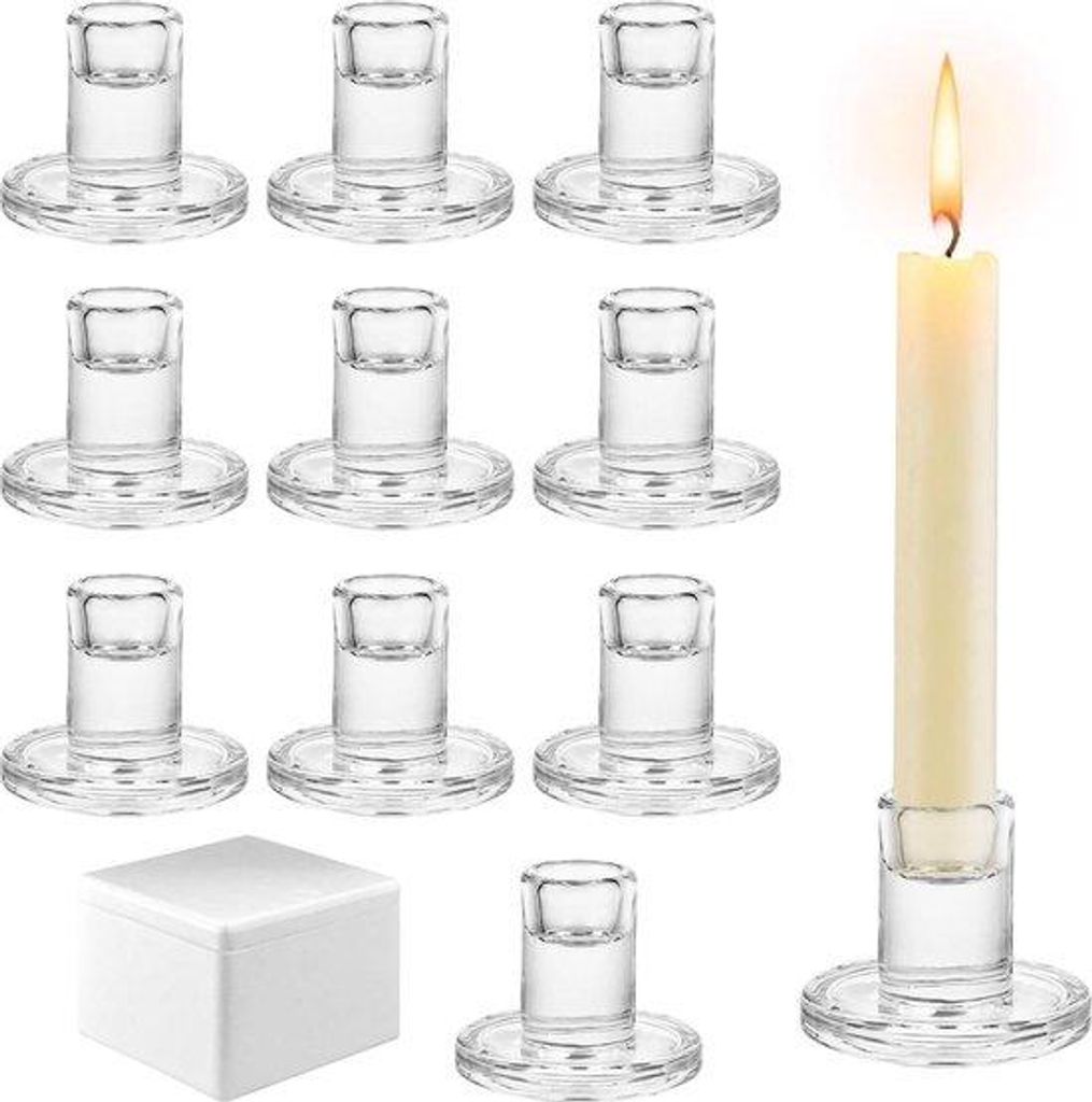 Glas-Kerzenhalter-Set 10-teilig transparent