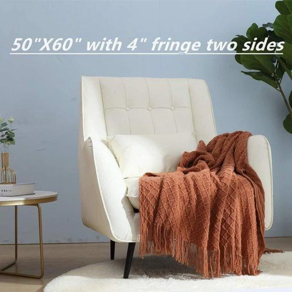 Couverture chaude caramel 127x152 cm contre le froid sans lourdeur