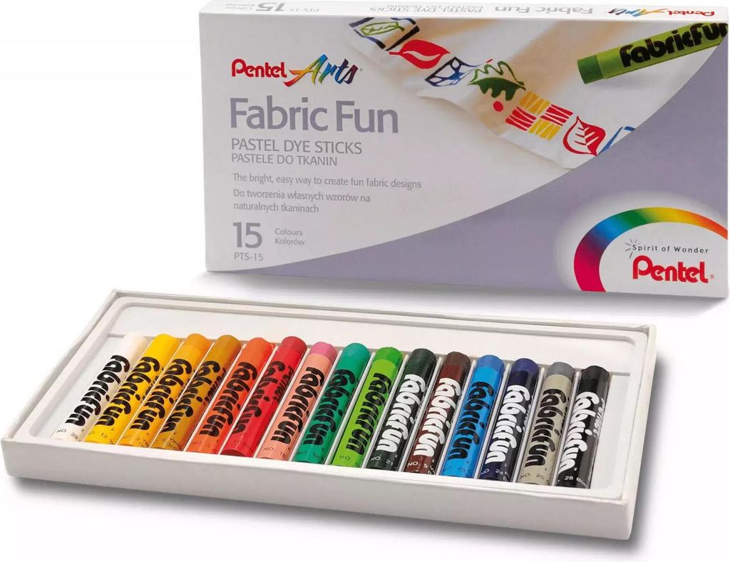Textilkreide, verschiedene Farben, 15 Stück, 1 Box Produktbild 