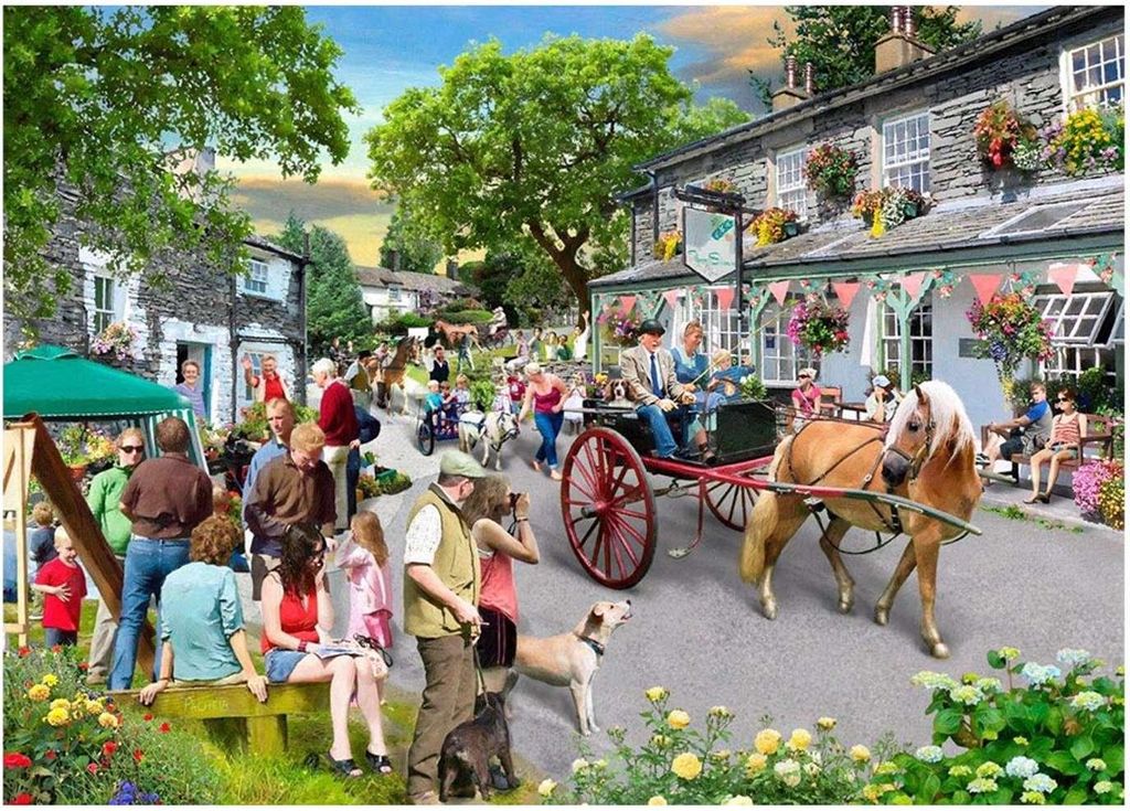 House of Puzzles XXL Puzzle Pony Parade 500 Teile buntes Motiv