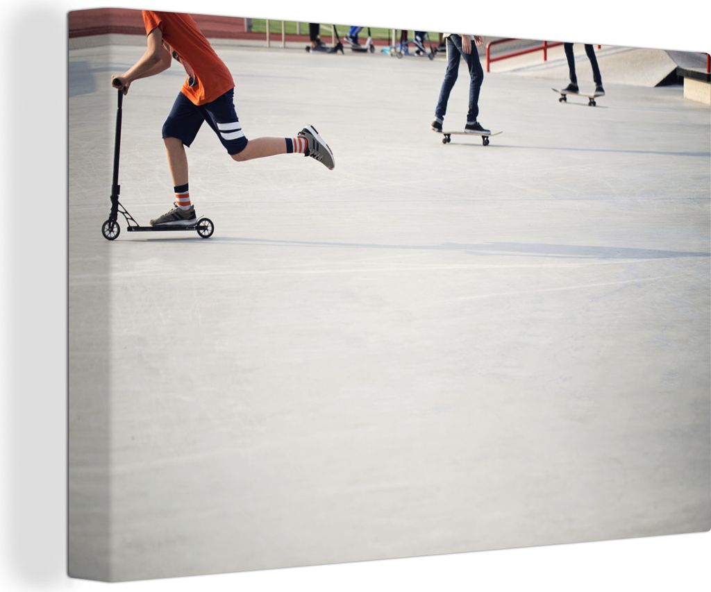 OneMillionCanvasses - Leinwandbilder - 140x90 cm, Teenager in einem Skatepark, Wandbilder Kunstdruck Wanddekoration - Foto auf Leinwand - Gemäld...