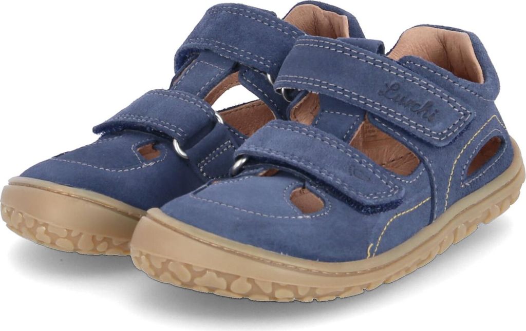 Lurchi Sandalen NANDO BAREFOOT Kinder Rauleder Blau Größe: 29