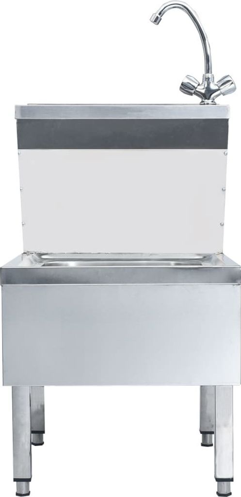 (Robust Möbel) Gastro-Handwaschbecken mit Wasserhahn Freistehend Edelstahl - CL873646 - Spülen