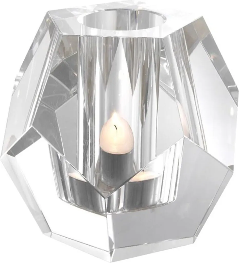 Porte-bougie Verre Cristallin 16cm : Éclat de Luxe et Design Moderne