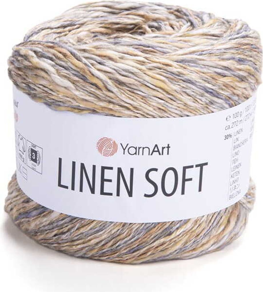 YarnArt Linen Soft Garn, Leinen Mischung, 100g, Multicolor, Produktbild 
