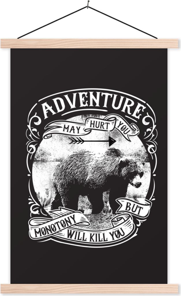 MuchoWow® Textilposter Bär - Tiere - Retro - Zitat 40x60 cm Produktbild 