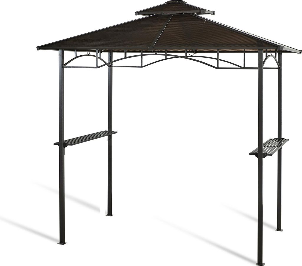 Grasekamp Hardtop BBQ Grill Pavillon 1,5x2,4m Doppelstegplatten Polycarbon Grillpavillon