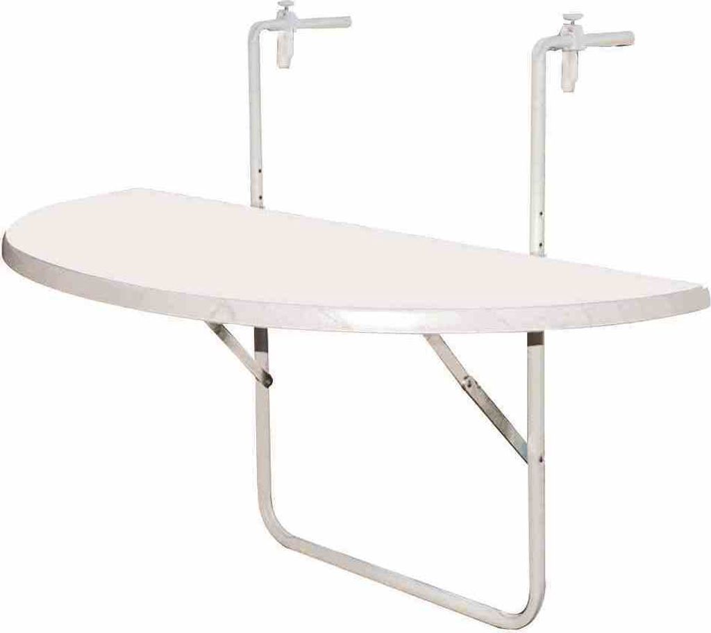 Balkonhängetisch 100 x 50 cm weiß Gestell aus Stahl in Produktbild 