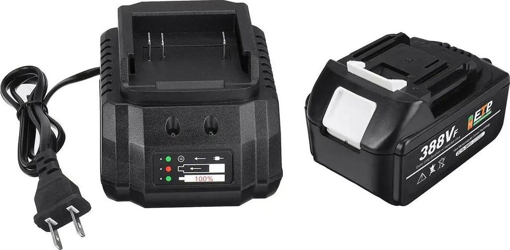 Akkupack für Elektrowerkzeuge - 388VF Li‐Ion - 15000mAh - Für Schlagschrauber, Bohrmaschine, Säge - Kompatible Schnittstelle - Schwarz
