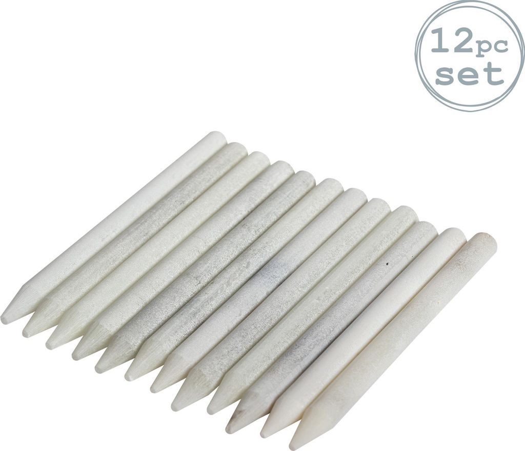 Argon Ta Weiße Schieferkreidestifte - 8 cm - 12er-Pack