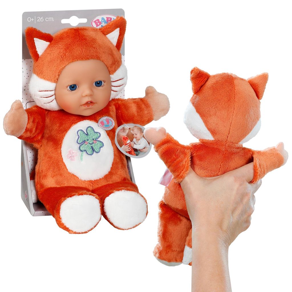 BABY born for babies Fuchs, weiche 26cm Puppe mit Öhrchen und Fingertaschen