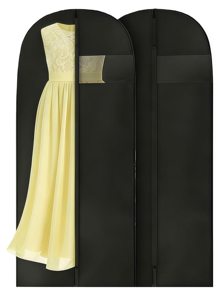 Kleidersack | 2 leichte Kleidersäcke 180 x 60 cm, hochwertiger Kleiderorganizer, staub-, feuchtigkeits- und schimmelresistent (schwarz, 180 cm x 2...