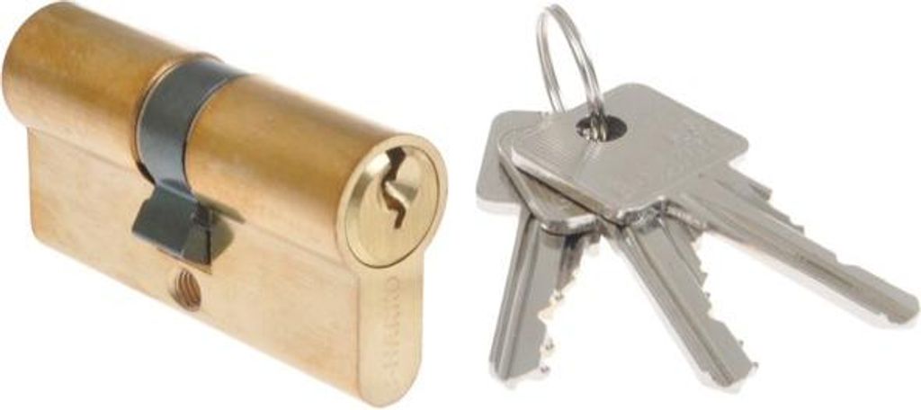 B-Harko H6 40/45 mm Zylindereinsatz, Messing, 6-polig, Klasse 6.0, 3 Schlüssel