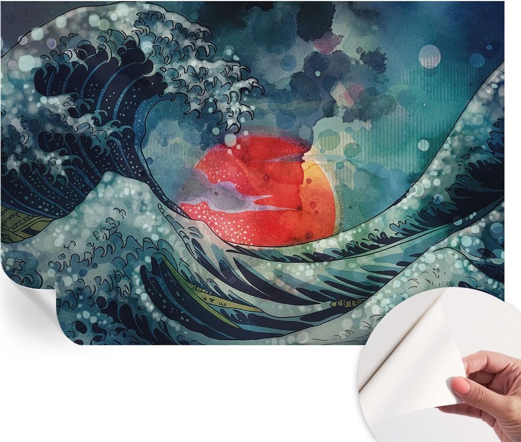 Selbstklebende Wandtapete - Dekorative Tapete für Wohnzimmer - Klebefolie für Wandbilder - Tapetenfolie für Wanddekoration - 152x104 cm - Ozeani...