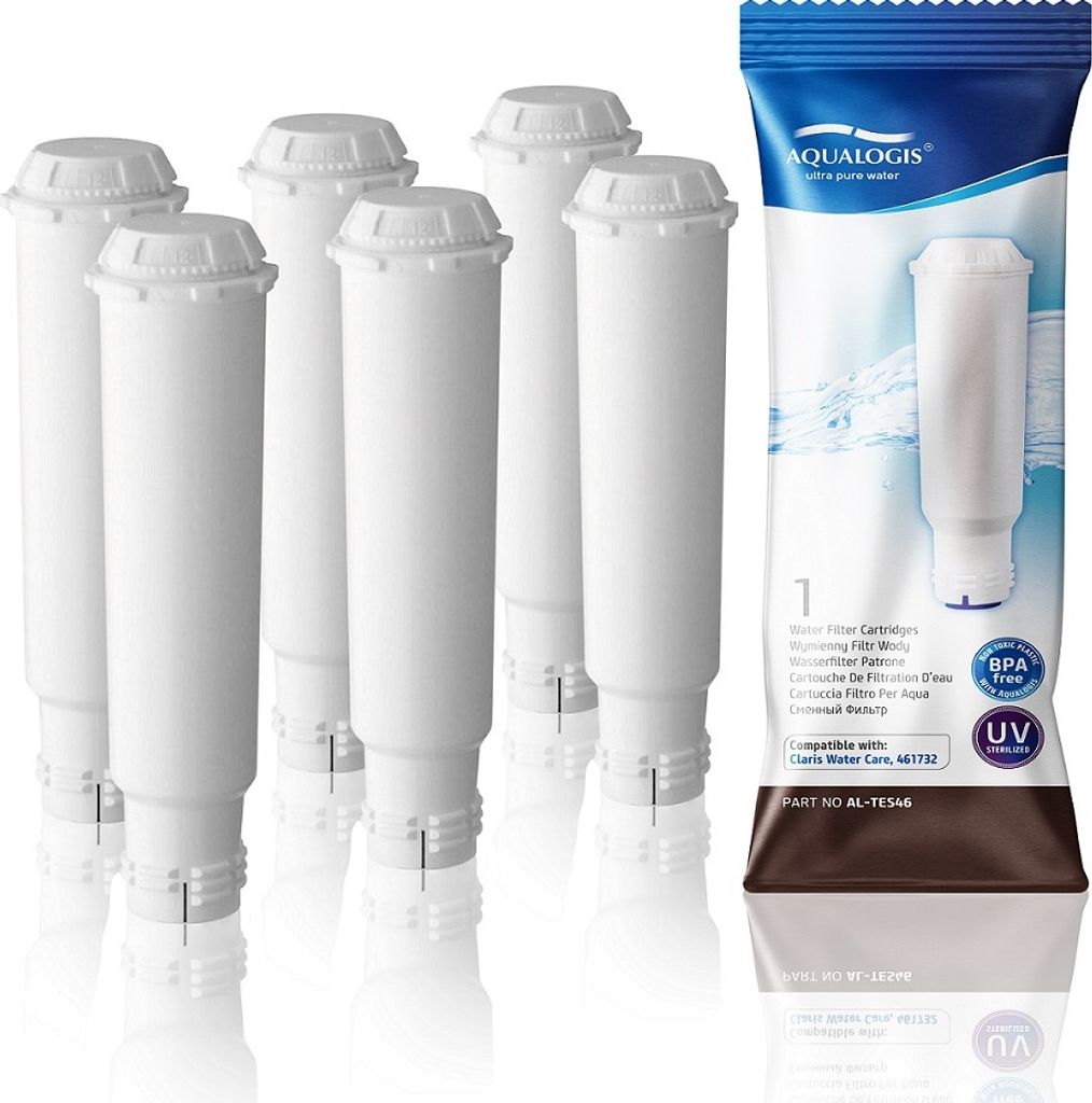 A product shot of water filter cartridges and their packaging.