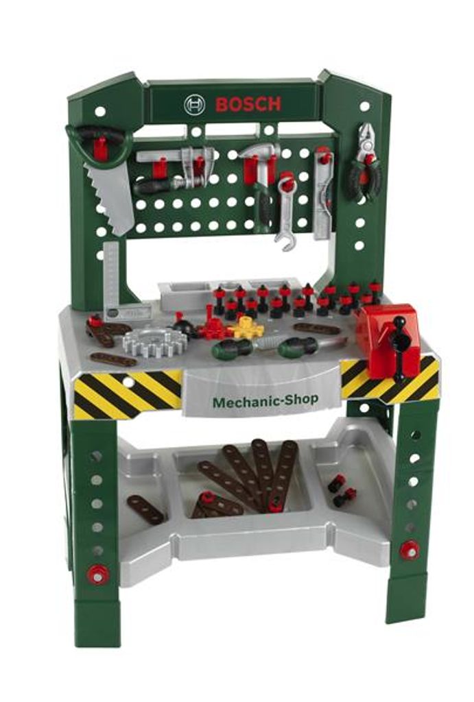 Kinder Spielzeug Werkbank Werkzeugbank mit Zubehör Bohrmaschine Schraubstock 
