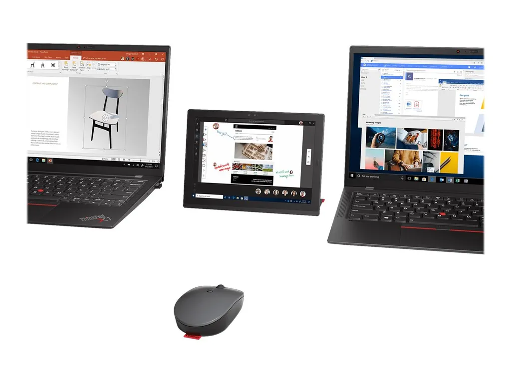 Souris sans fil multi-dispositifs Lenovo Go performante et rechargeable
