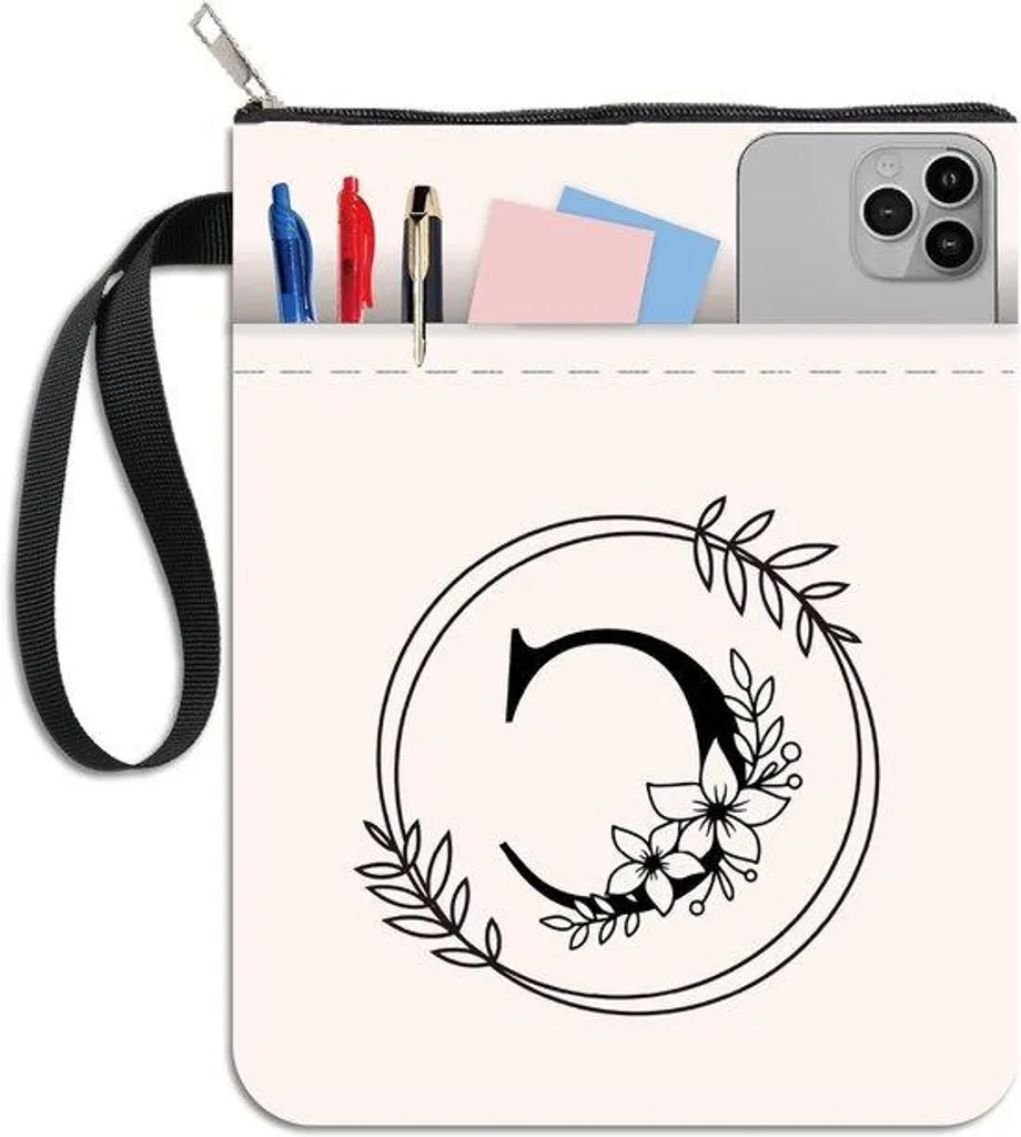 Housse de livre à motif floral blanc avec fermeture éclair résistante