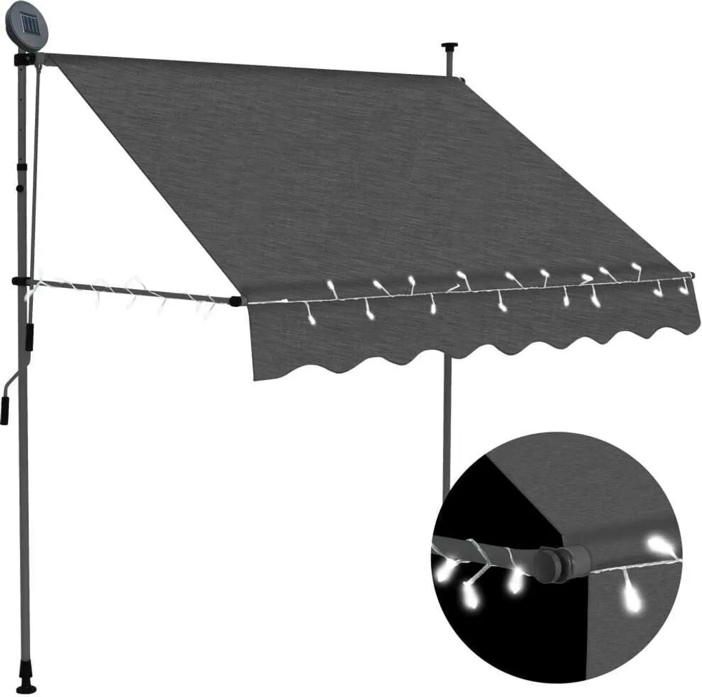 Tenda Esterna Antracite 200 cm con LED - Protezione UV e Design