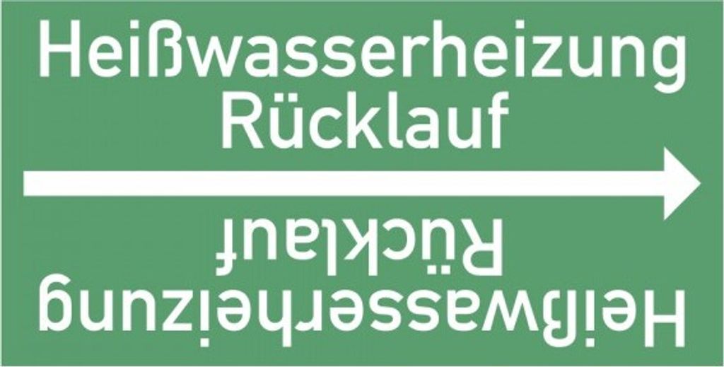 Dreifke® Rohrleitungsband Heißwasserheizung Rücklauf, DIN Produktbild 