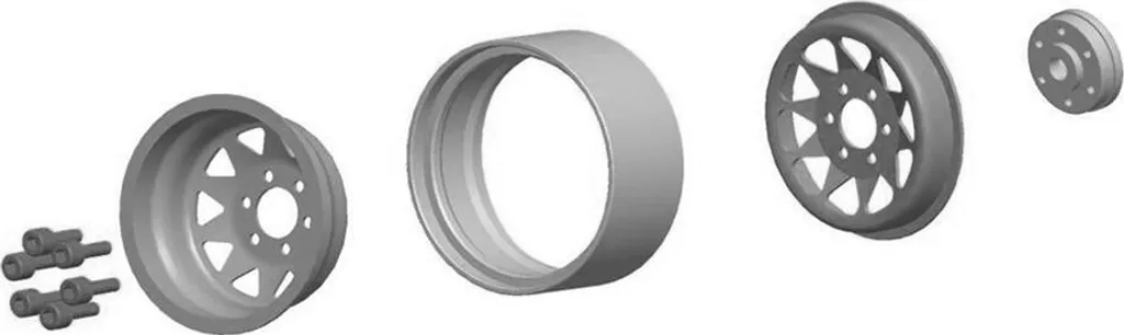 Moyeu de jante en aluminium 2.2 Beadlock pour voiture RC 1/10