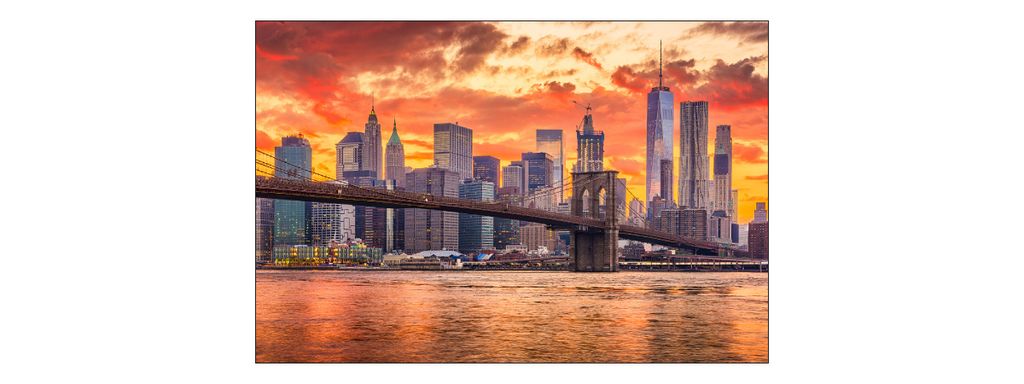 Muralo Fototapete Stadt NY 405 (B) x 270 (H) cm Vlies Tapete Wandtapete Fluss New York Brücke Wohnzimmer Schlafzimmer moderne Wandbild Architektur...