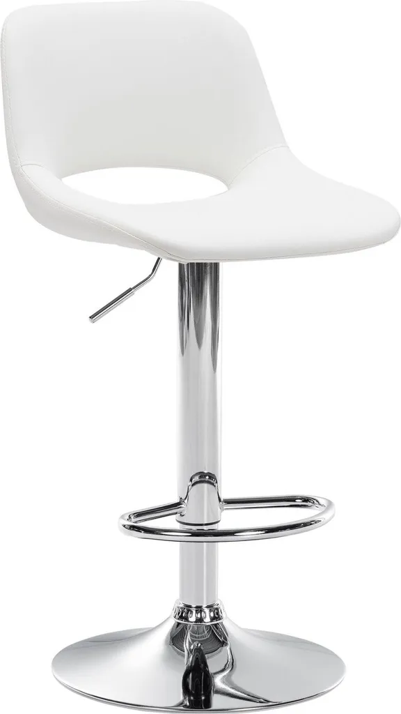 Sgabello Alto Bianco Bar con Base Cromata - Offerta Limitata Online - 1