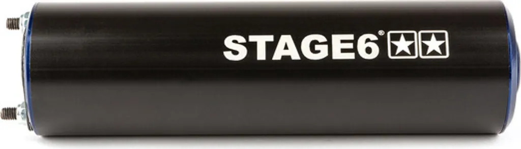 Silencieux Stage6 en Aluminium Bleu et Noir 50/80cc Montage Gauche