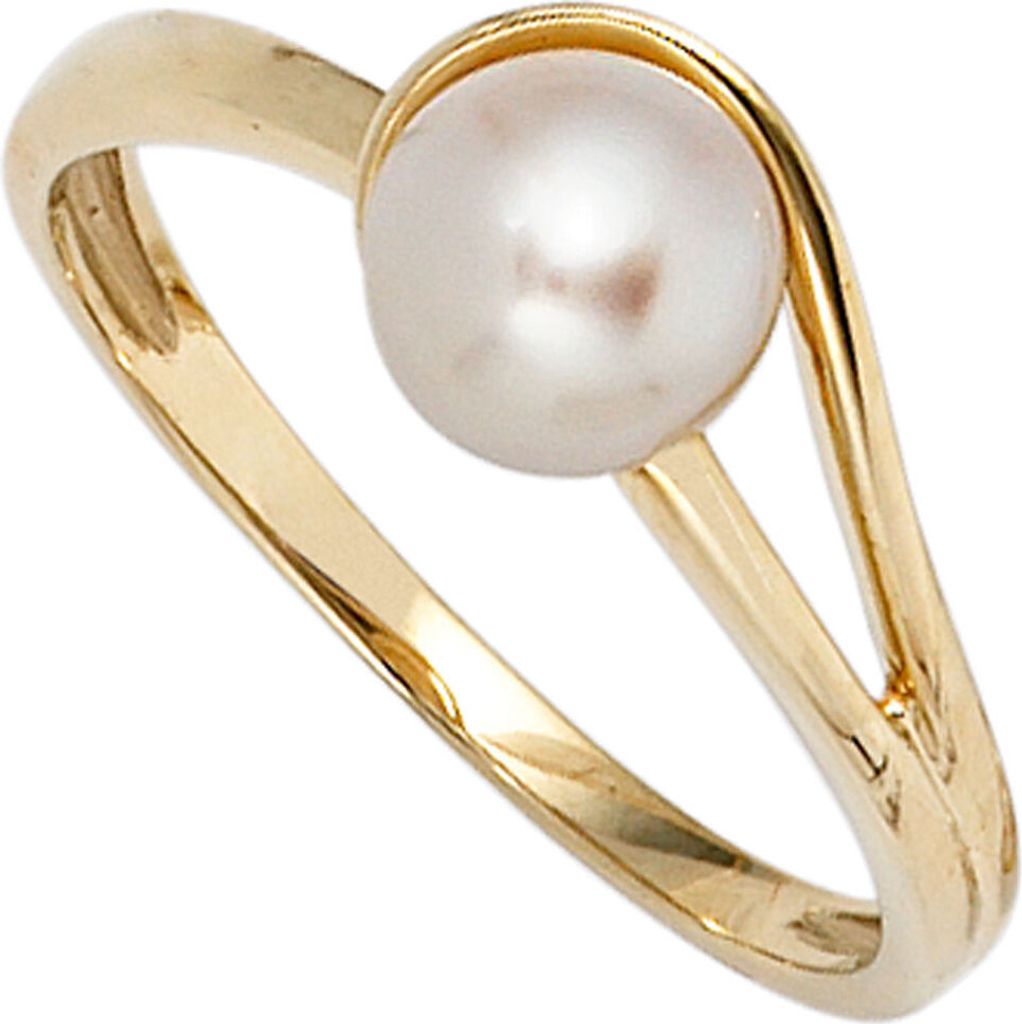JOBO Damen Ring 585 Gold Gelbgold 1 Süßwasser Perle Produktbild 