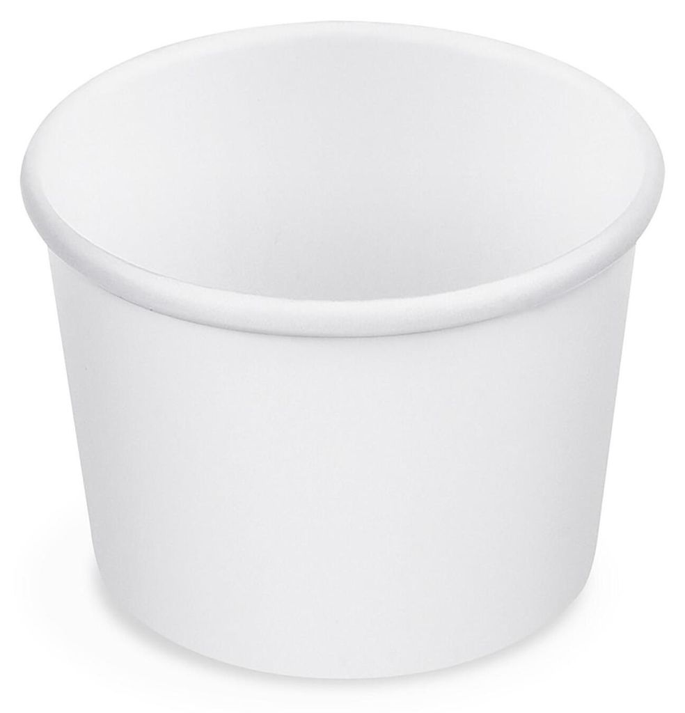 100x Eisbecher aus Pappe Papierbecher weiß Ø75mm 125 ml Produktbild 