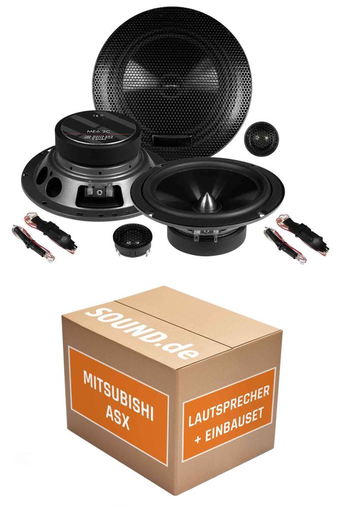 Lautsprecher Boxen Einbaupaket vorne Musway ME6.2C passend für Mitsubishi ASX + Facelift | 2x Tief-Mitteltöner 2x Hochtöner