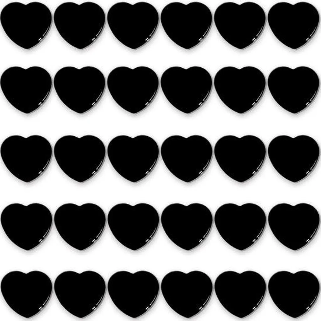 Aimants en forme de cœur noirs pour tableaux scolaires - Pack de 30 mini
