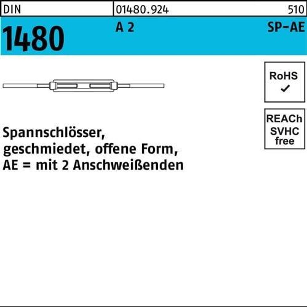 Reyher Spannschlösser DIN 1480 A 2 SP AE M 12 A 2 (1 Stück)