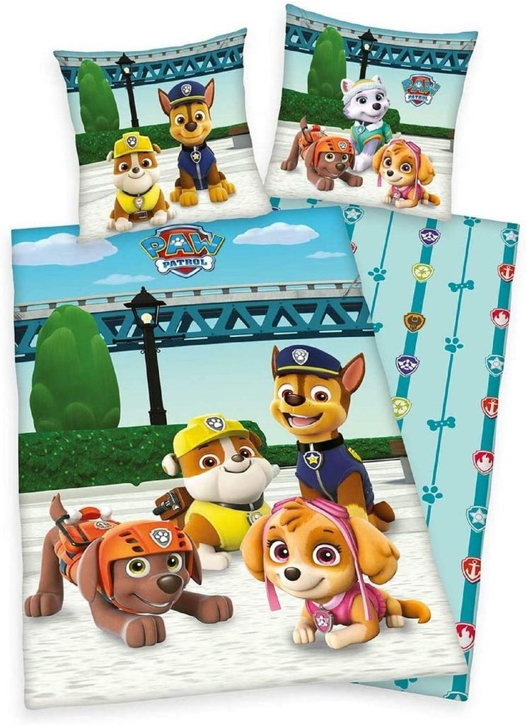 Paw Patrol Bettwäsche 135 x 200  80 x 80 cm 100% Baumwolle Produktbild 