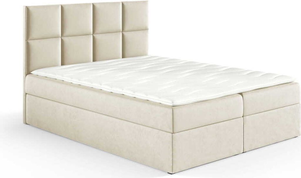 Boxspringbett Kleo 160x200cm beige - Stoff Riviera 21