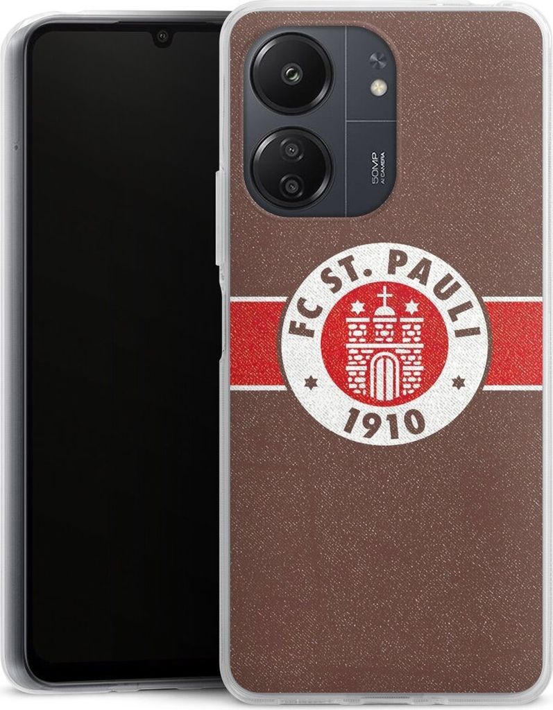 DeinDesign Handyhülle für Xiaomi Redmi 13C 4G Silikon Hülle Case Smartphone Schutzhülle FC St. Pauli Logo Offizielles Lizenzprodukt