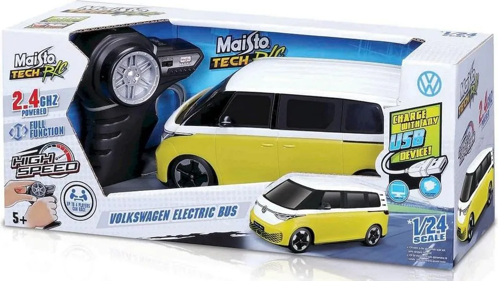 VW Elektro Bus télécommandé Maisto 1:24 - Idéal pour cadeau et loisirs