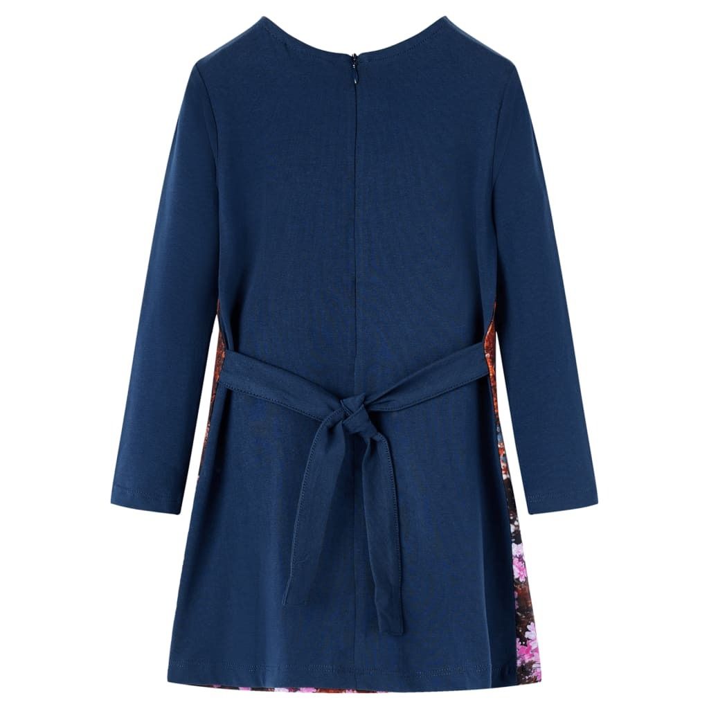 vidaXL Abito da bambino con maniche lunghe blu navy 140 Immagine del prodotto 