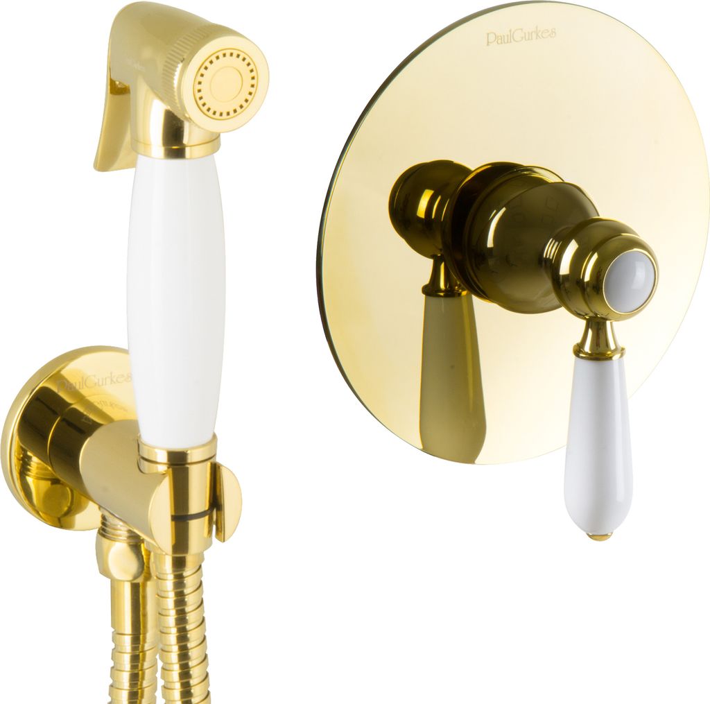 PaulGurkes Bidet Unterputz Gold Hygienedusche Intimdusche Set Spraybrause