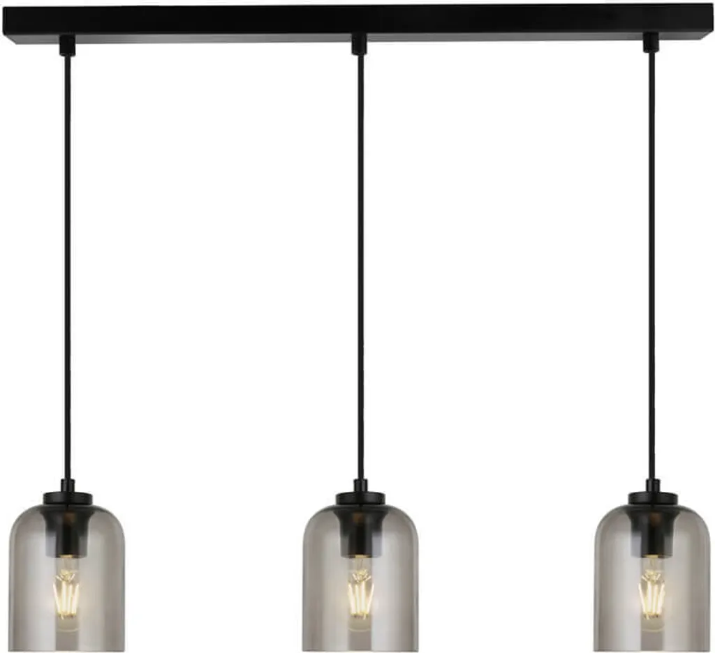 Suspension Design Verre Gris Fumé SELINA - Luminaire Chic et Épuré