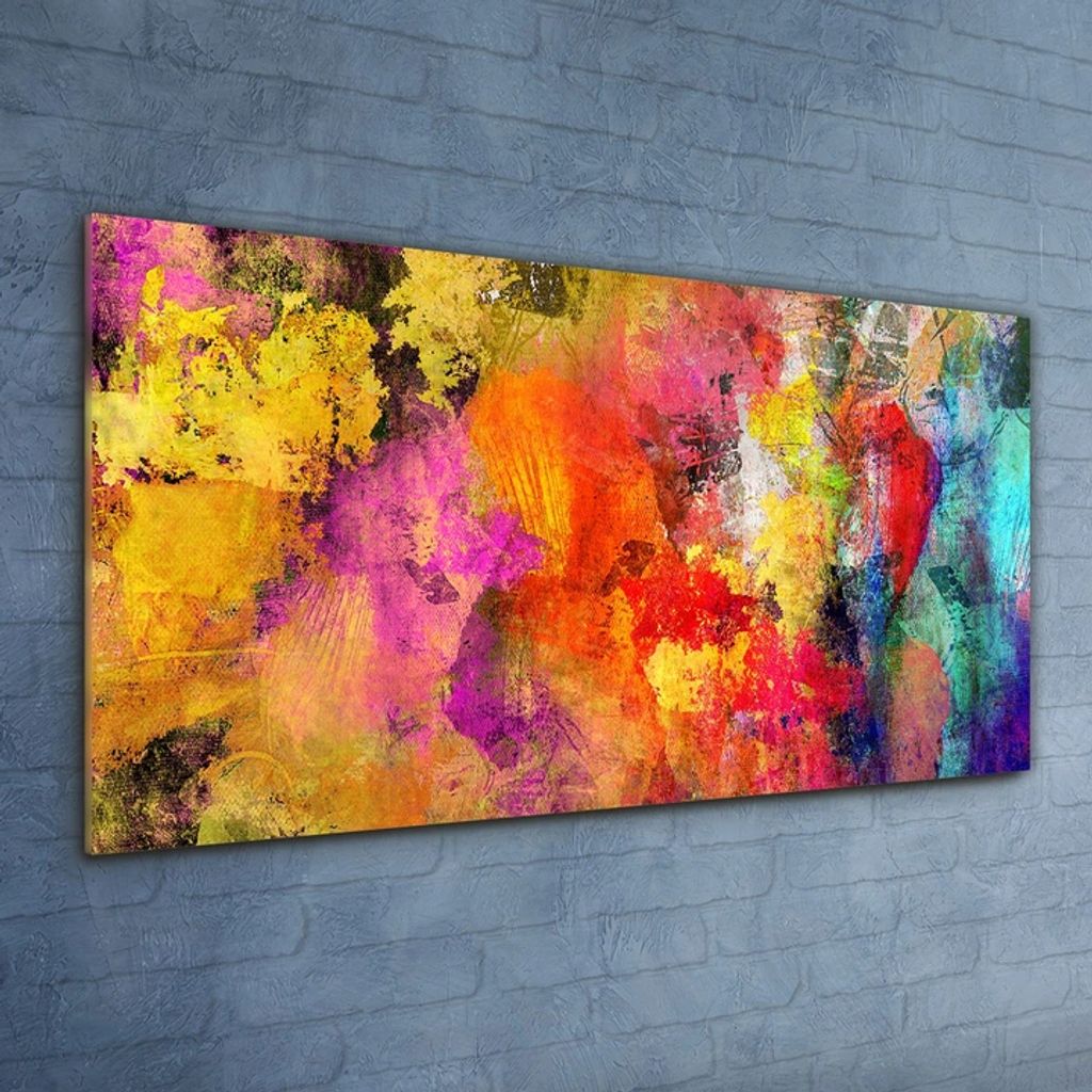 Fotobild mit hängender Grafik 120x60 Farbige Spots Produktbild 