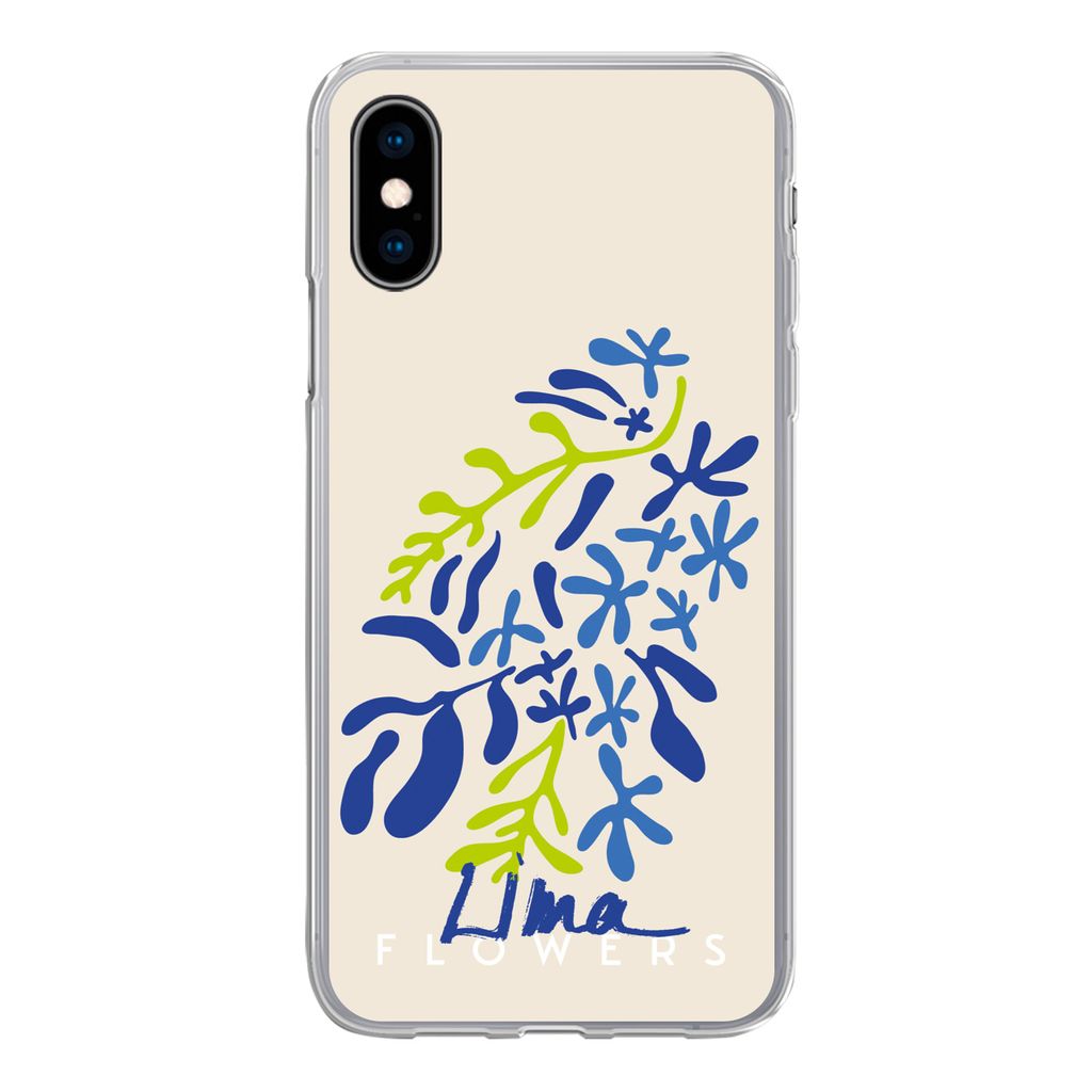 MuchoWow Handyhülle Schutzhülle Hülle für iPhone X Blume - Blätter - Lima Silikon Softcase Handy Hülle - Handyhülle