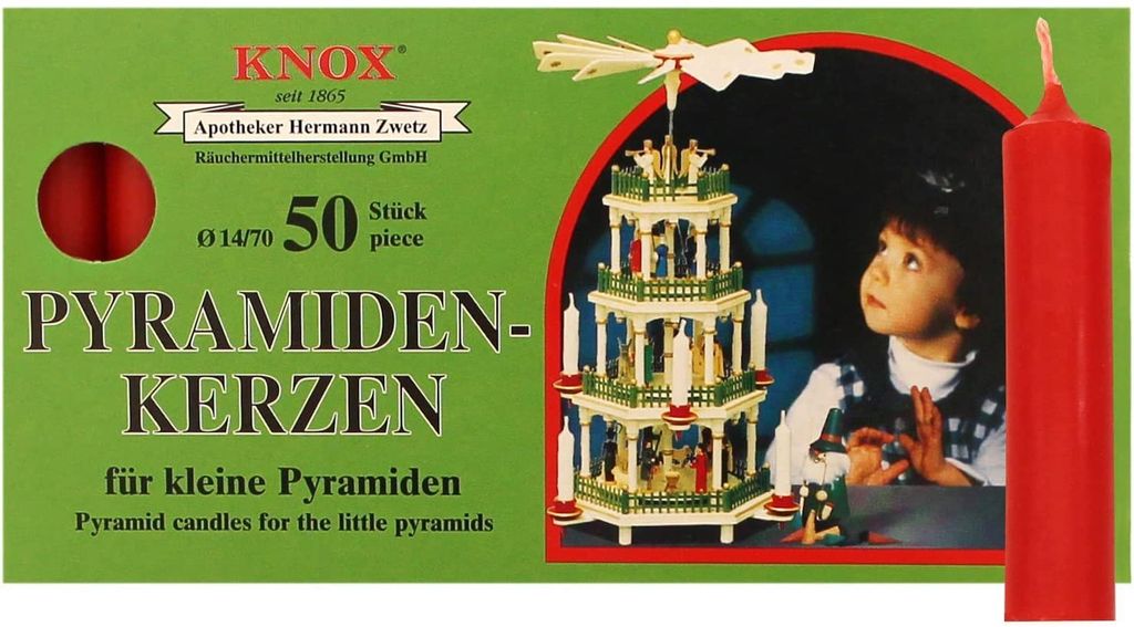 1 x KNOX - Pyramidenkerzen 14/70  -  ROT - 50er Packung Produktbild 
